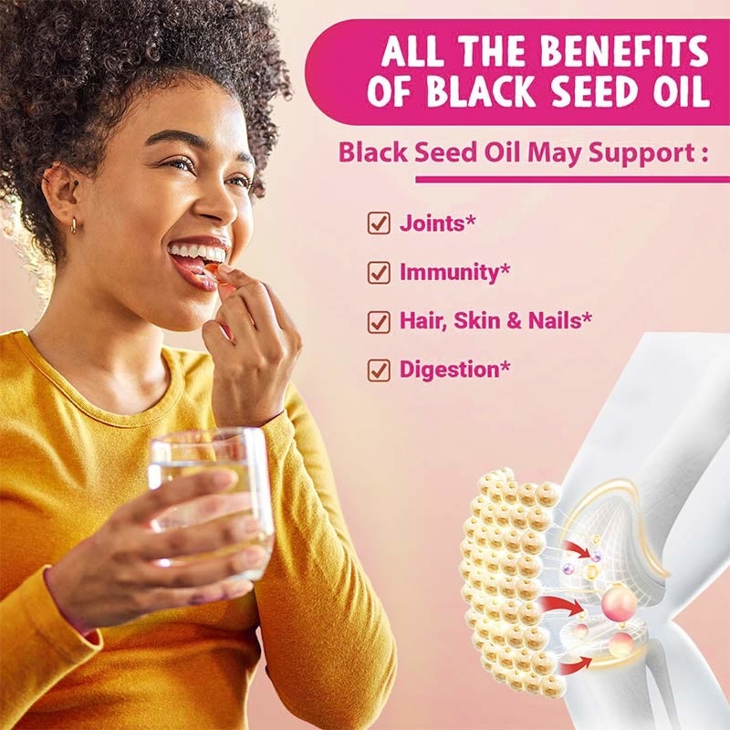 Óleo de sementes de cominho preto Softgels 1000mg Óleo de sementes de cominho preto para apoio imunológico