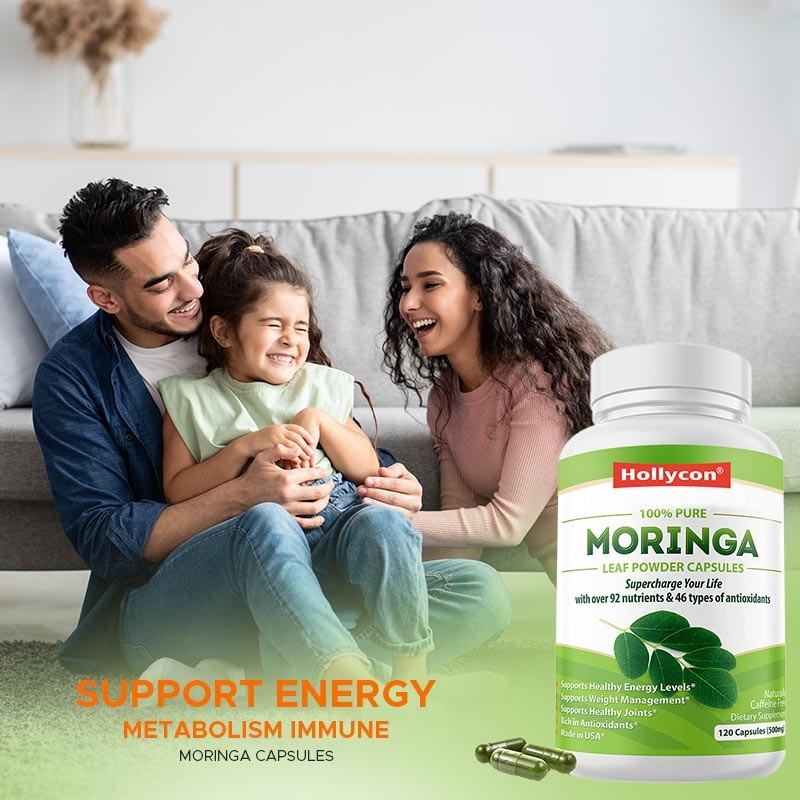 Capsulas de Moringa Pó de Moringa Folha orgânica de Moringa Suporte energético Metabolismo Imune Fábrica