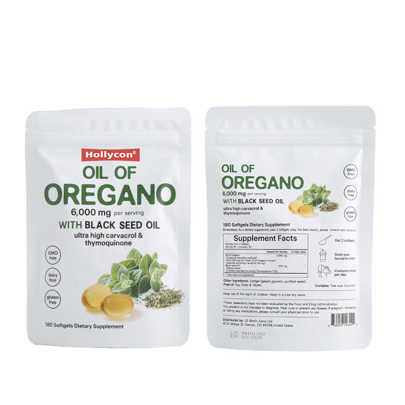 Óleo de Orégano Orgânico Softgels 6000mg Óleo de Orégano Softgels Para Apoio Imune