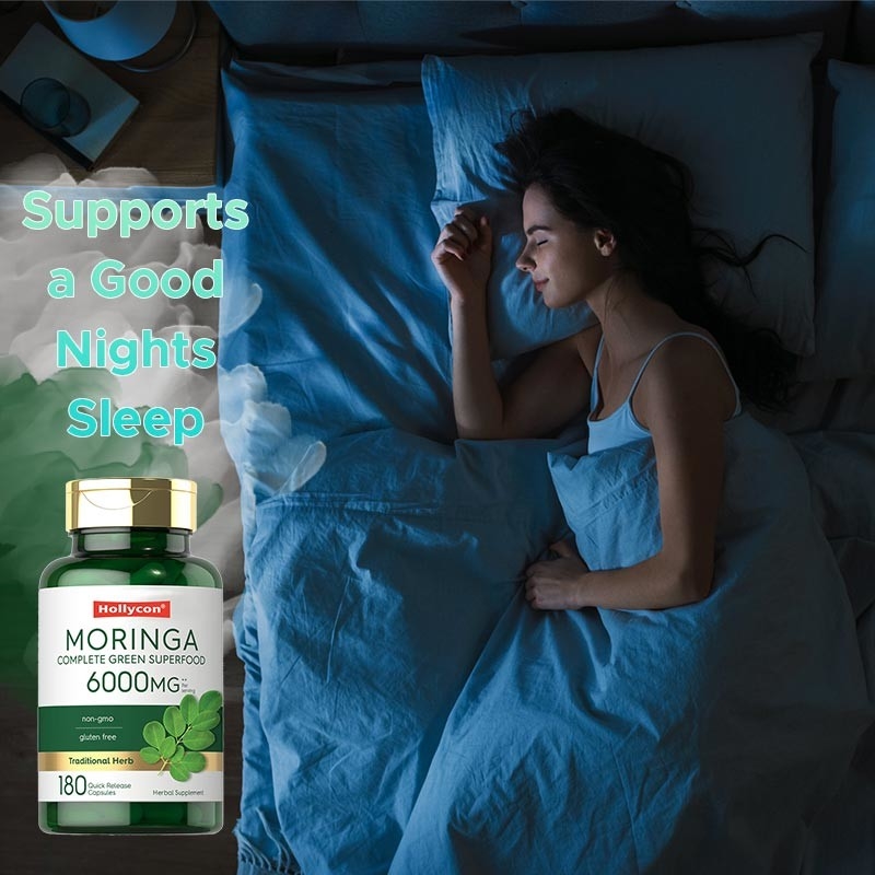 Capsulas de pó de Moringa para apoio articular Suplemento de pó de Moringa para um bom sono