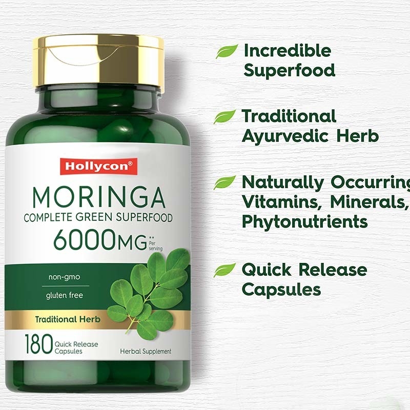 Capsulas de pó de Moringa para apoio articular Suplemento de pó de Moringa para um bom sono