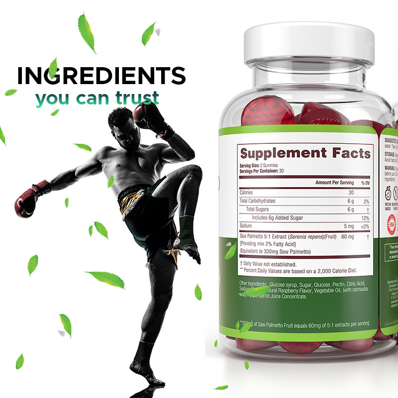 Saw Palmetto Gummies para Homens e Mulheres Equilíbrio Hormonal Saw Palmetto Suplemento