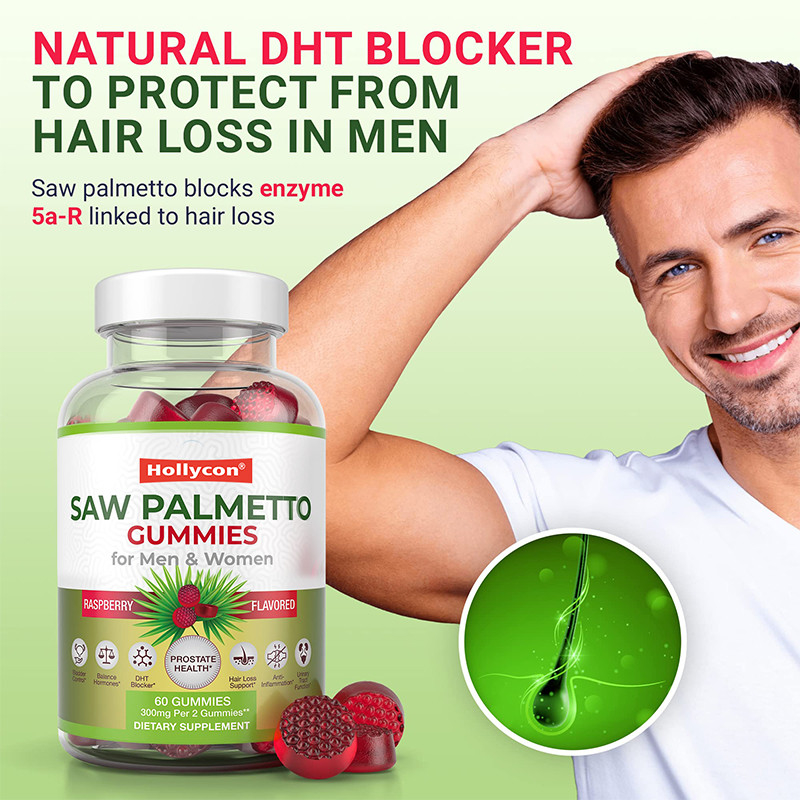Saw Palmetto Gummies para Homens e Mulheres Equilíbrio Hormonal Saw Palmetto Suplemento