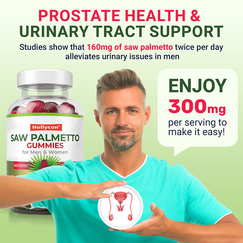 Saw Palmetto Gummies para Homens e Mulheres Equilíbrio Hormonal Saw Palmetto Suplemento