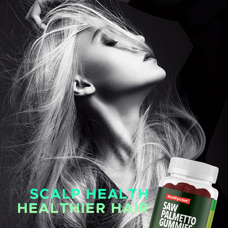Saw Palmetto Gummies For Scalp Health 75mg Extracto de Saw Palmetto Para Apoio ao Cabelo