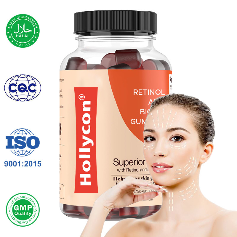 Retinol para pele Goma com biotina para pele brilhante cabelo e unhas antienvelhecimento