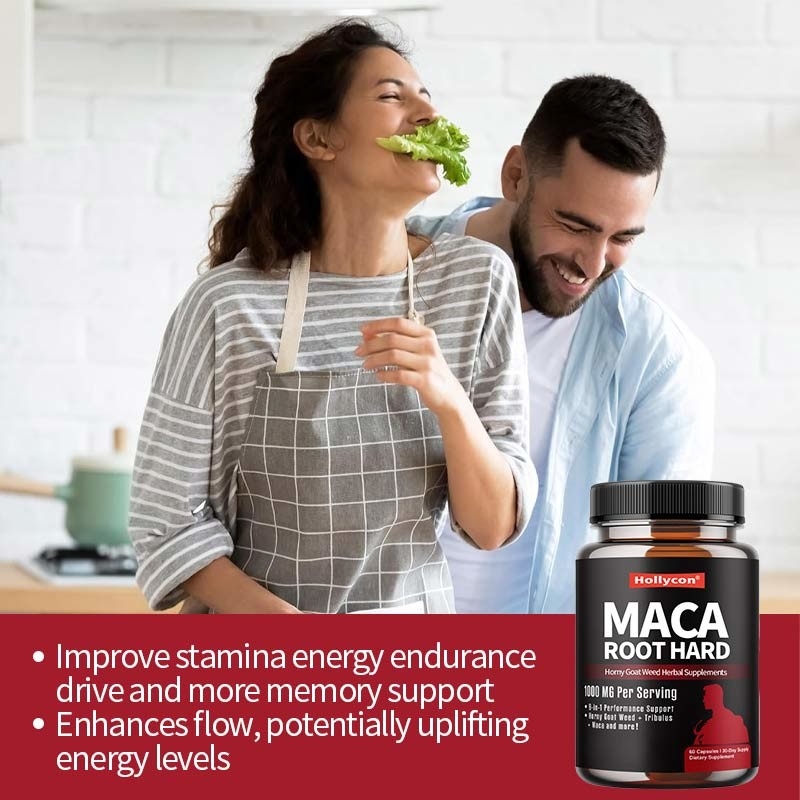 Marca privada Maca Suplementos de ervas Horny Goat Weed cápsulas duras para aumentar a energia