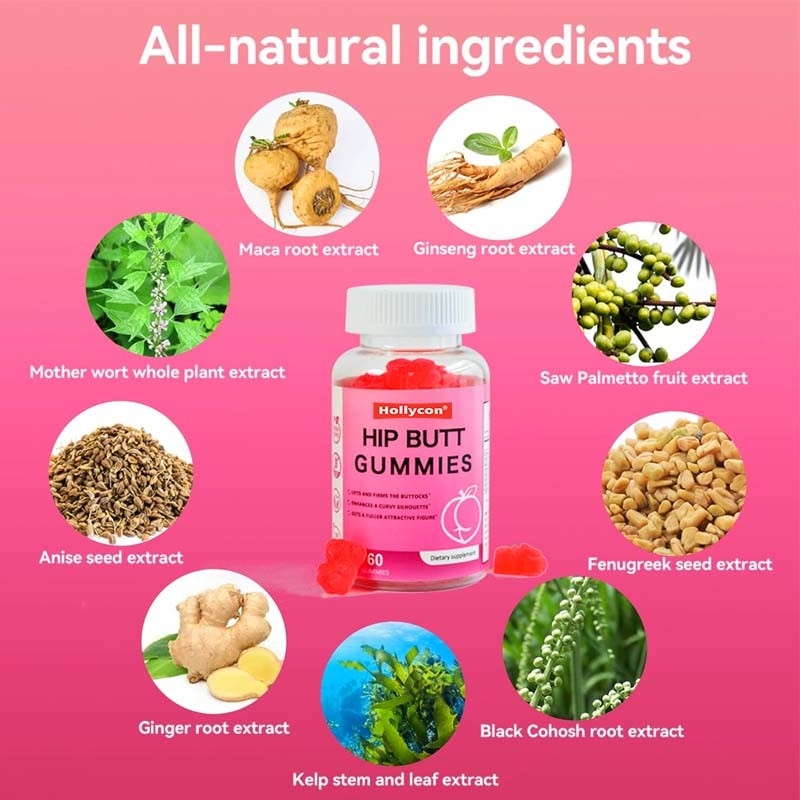 OEM Hip Butt Gummies para Mulheres Suplemento de Melhoria do Butt para Elevação do Butt
