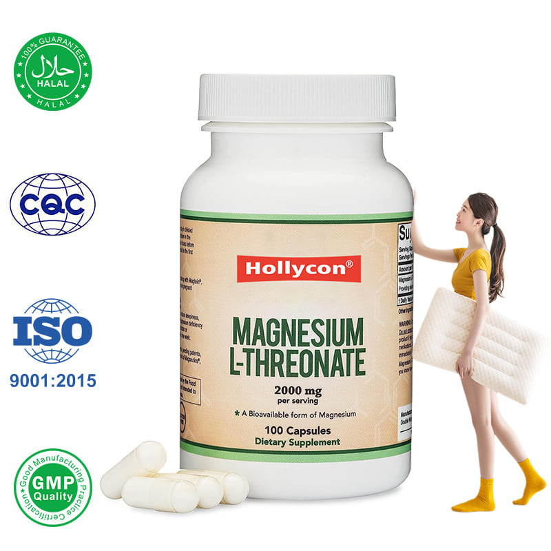 Fábrica de L-treonato cápsulas de magnésio suplementos de cálcio zinco apoiar o sono e função cognitiva