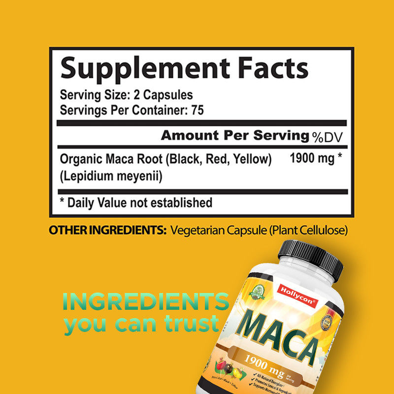 Capsulas de raiz de maca Capsulas poderosas de energia para homens Humor e equilíbrio hormonal
