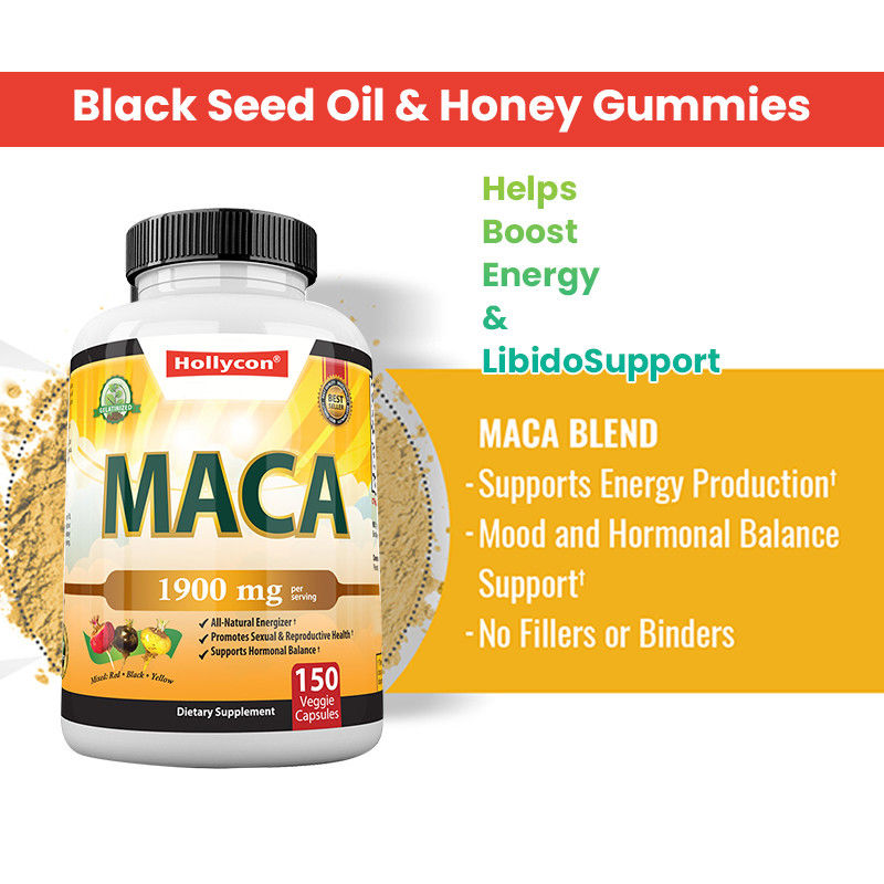 Capsulas de raiz de maca Capsulas poderosas de energia para homens Humor e equilíbrio hormonal