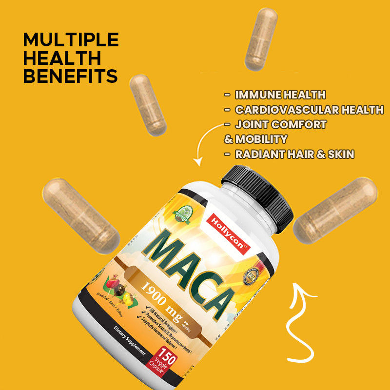 Capsulas de raiz de maca Capsulas poderosas de energia para homens Humor e equilíbrio hormonal