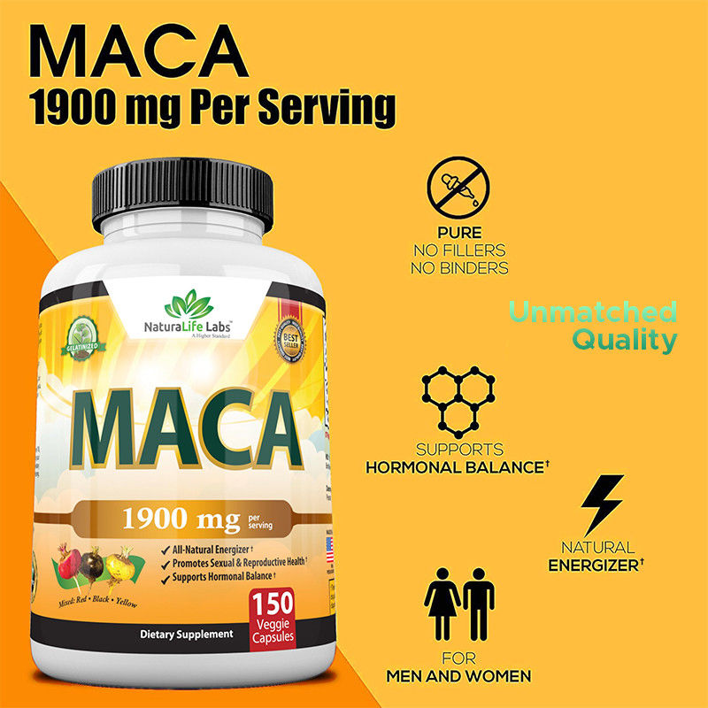 Capsulas de raiz de maca Capsulas poderosas de energia para homens Humor e equilíbrio hormonal