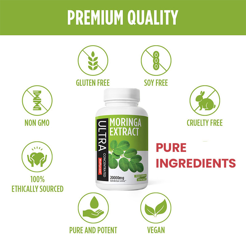 Capsulas de Moringa Pura de Fábrica Suportam Imunidade Digestiva