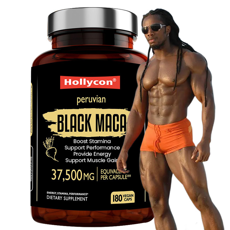 Capsulas de raiz de maca para aumentar a resistência 750mg extracto de maca preta para fornecer energia
