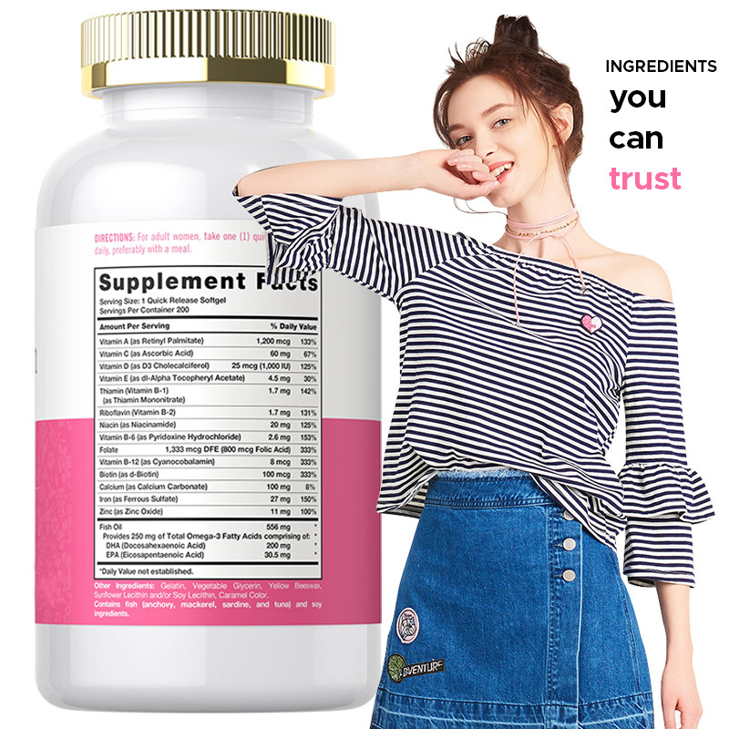 Multivitamínicos Softgels Para Mulheres Para Sistema Imune Vitaminas Diárias Para Mulheres