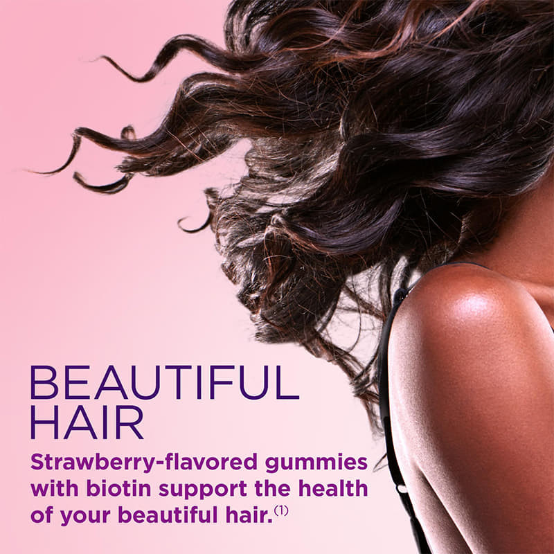 Cabelo, pele e unhas gomas para mulheres 2500mcg Biotina para o crescimento do cabelo