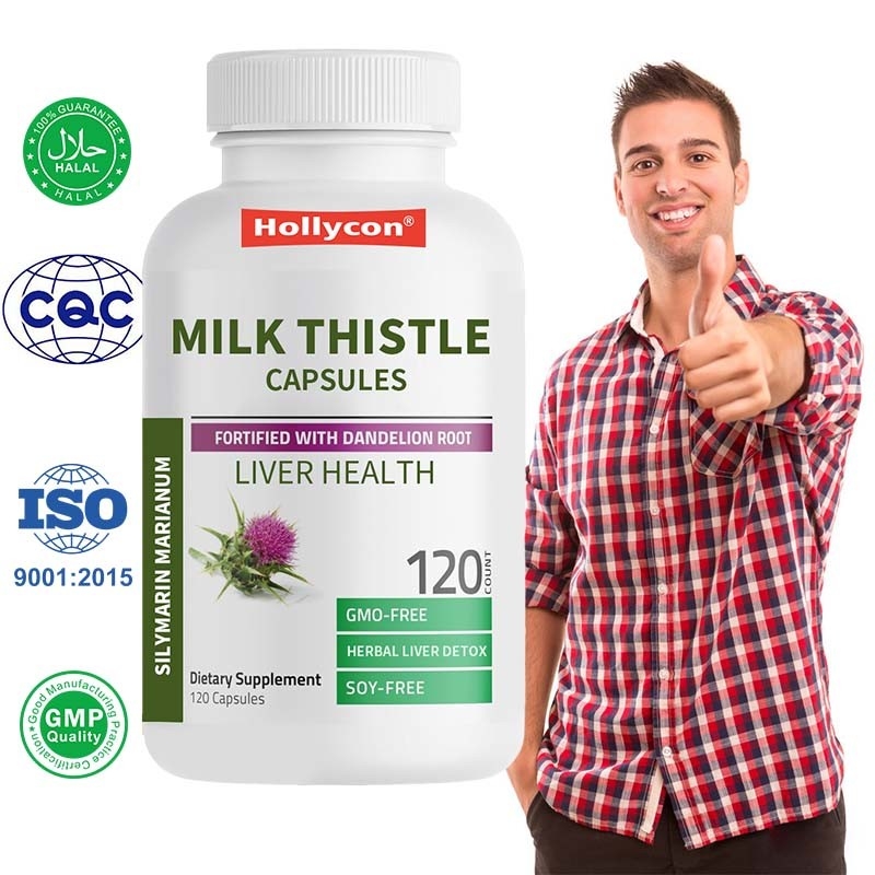 Fábrica de cápsulas de cardo de leite Apoio à saúde do fígado Apoio antioxidante e desintoxicação