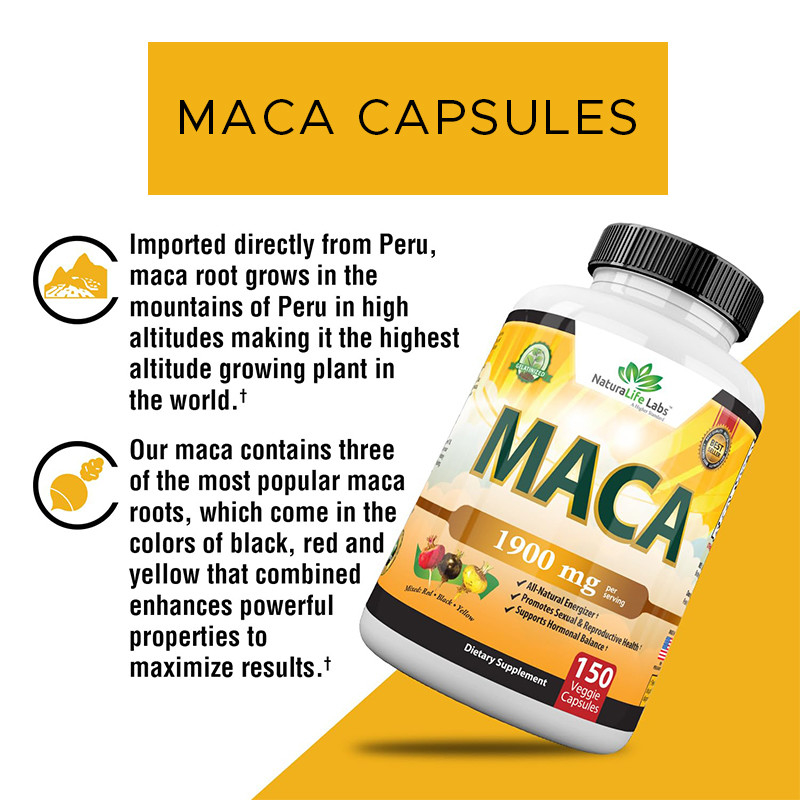 Maca Root Capsules Mistura Orgânica de Maca Root Para Apoio ao Humor Maca Capsules