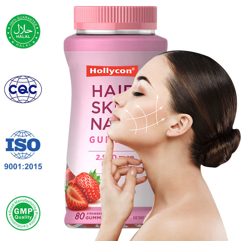 Cabelo, pele e unhas gomas para mulheres 2500mcg Biotina para o crescimento do cabelo