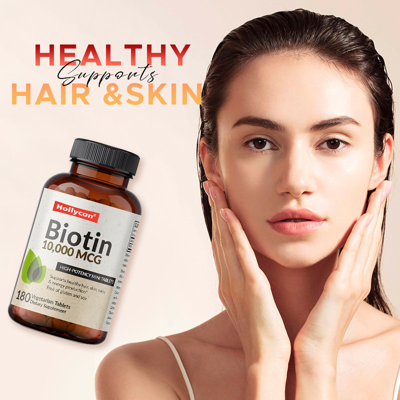 OEM cápsulas de biotina para crescimento do cabelo 10.000mcg biotina para pele e unhas saudáveis