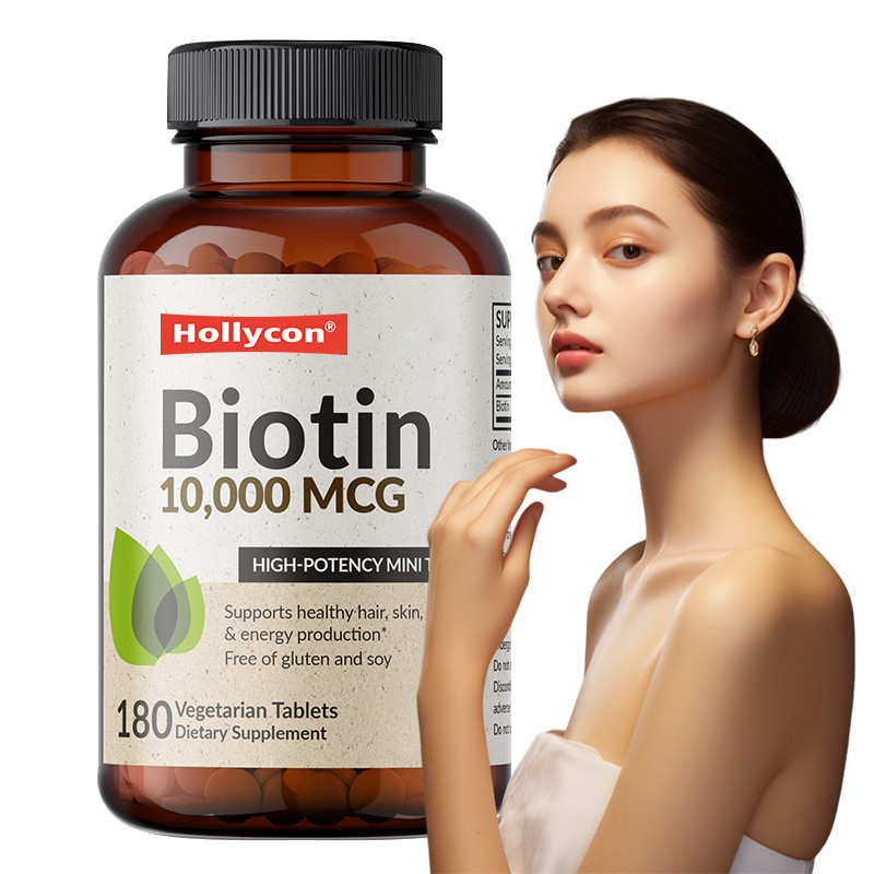 OEM cápsulas de biotina para crescimento do cabelo 10.000mcg biotina para pele e unhas saudáveis