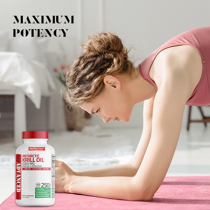 Óleo de Krill Antártico Para Apoio à Saúde Geral 2000mg Óleo de Krill Antártico Softgels
