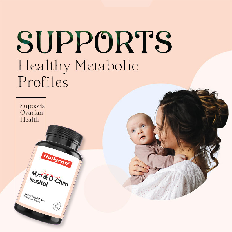 Suplemento de inositol para o equilíbrio hormonal Myo- inositol e D- Chiro cápsulas de inositol