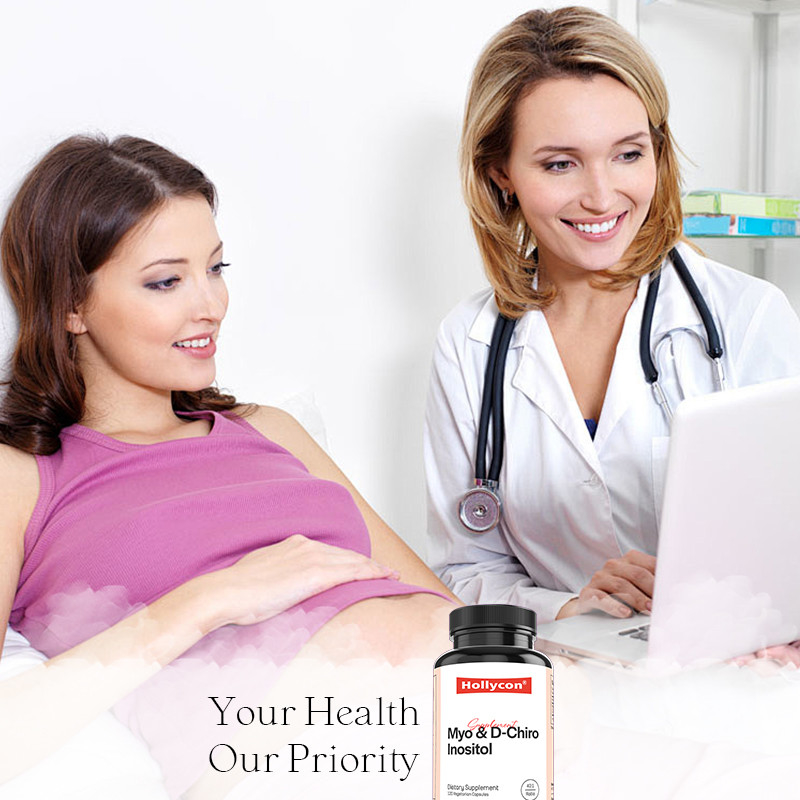 Suplemento de inositol para o equilíbrio hormonal Myo- inositol e D- Chiro cápsulas de inositol