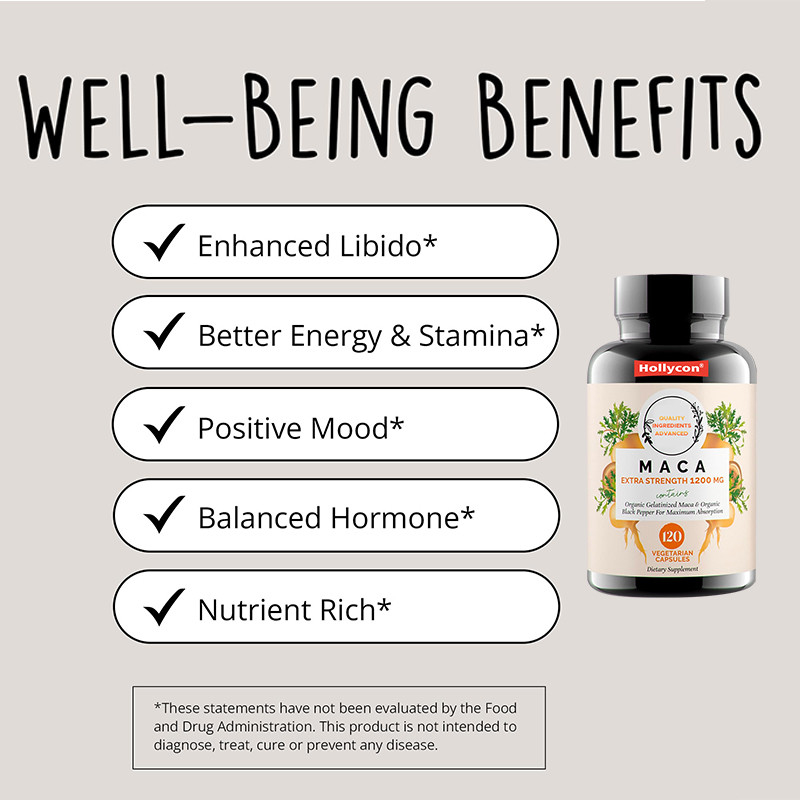 OEM Maca Root Powder Capsules para Equilíbrio Hormonal 1500mg Maca Root Capsules
