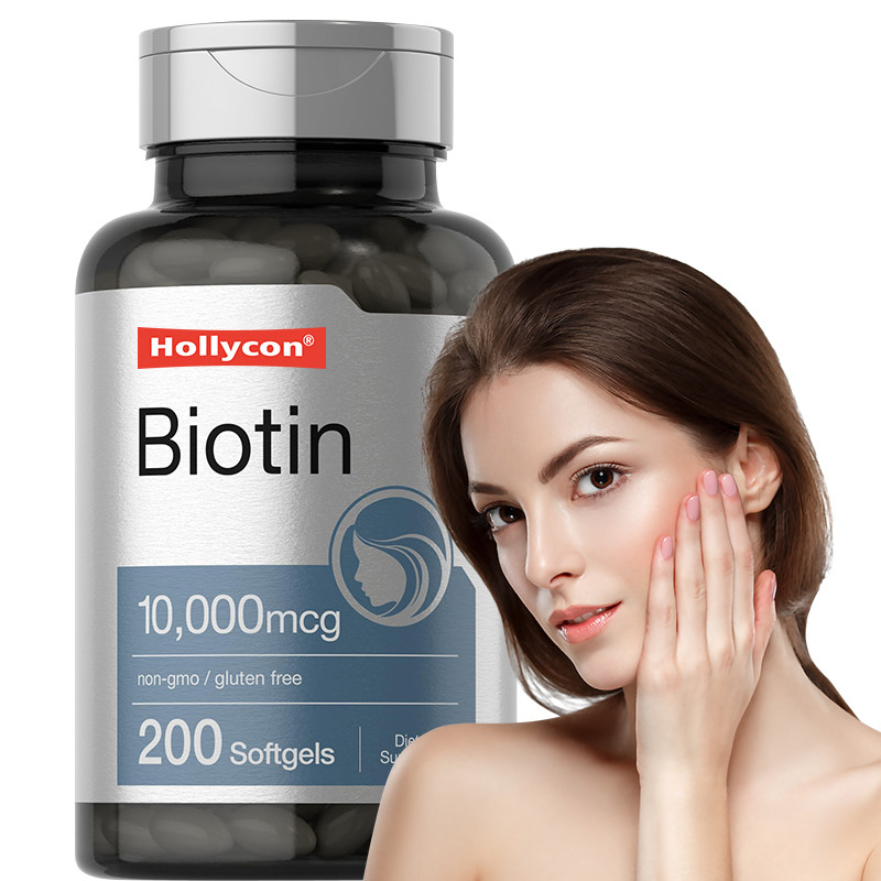 Suplemento de Biotina para Saúde do Cabelo 10.000mcg Biotina Softgels para Saúde do Cabelo e unhas