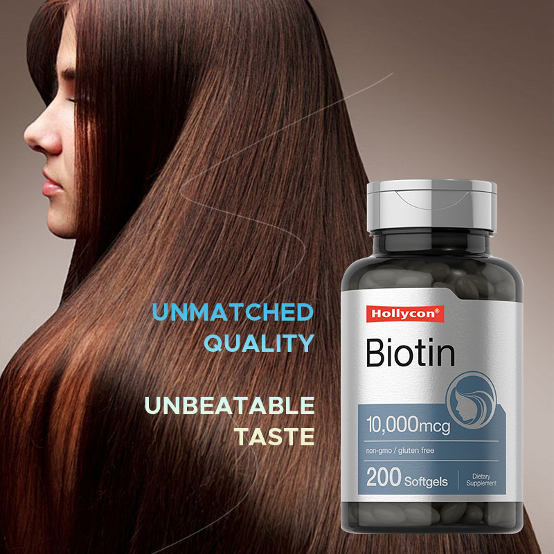 Suplemento de Biotina para Saúde do Cabelo 10.000mcg Biotina Softgels para Saúde do Cabelo e unhas