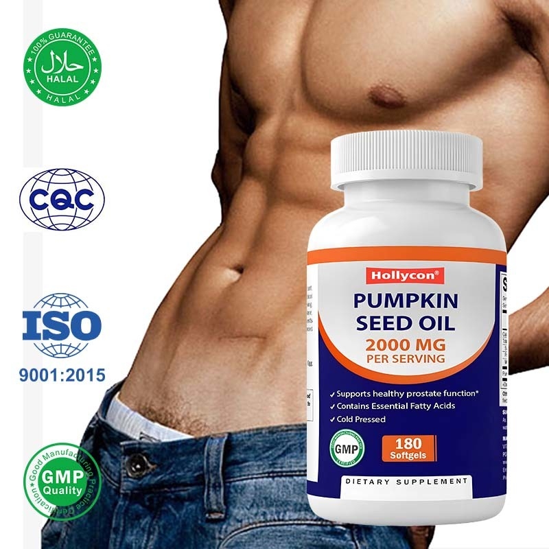 OEM Óleo de sementes de abóbora Softgels para promover a saúde do couro cabeludo 2000 mg Óleo de sementes de abóbora