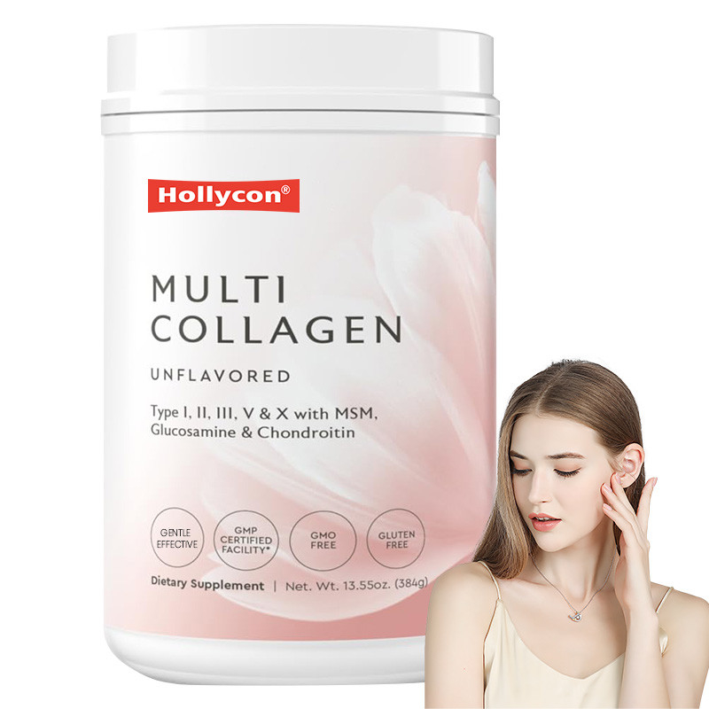 OEM Multi Colágeno em Pó para Apoio ao Cabelo Colágeno Hidrolizado Peptídeos Proteína em Pó