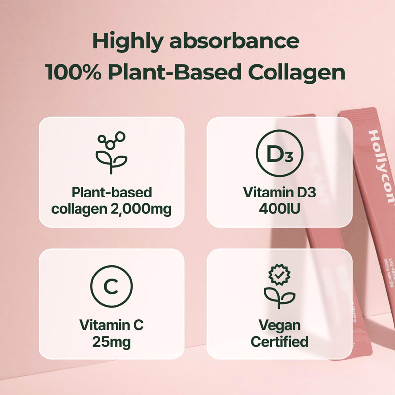 Bastões de gelatina de colágeno vegano com vitamina D3 400IU para apoiar ossos saudáveis