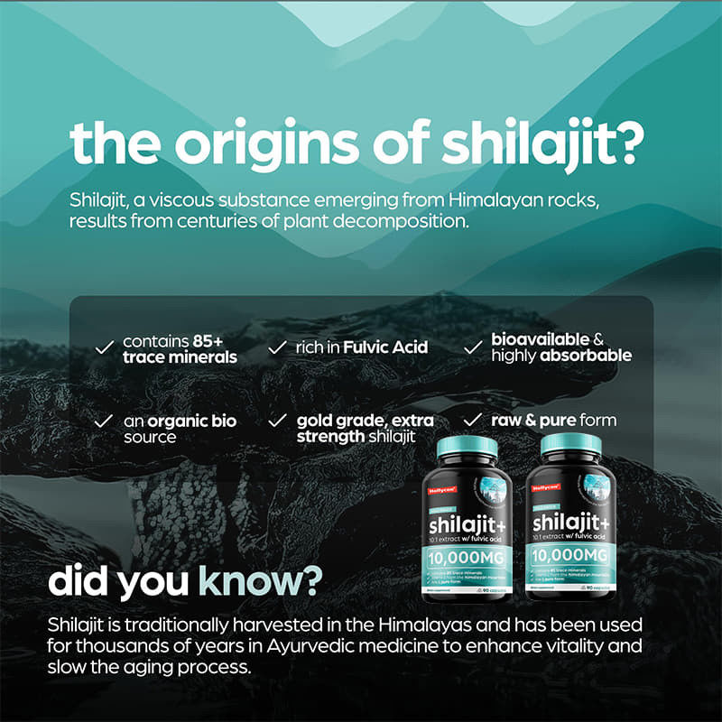 OEM Pure Himalayan Shilajit 10000mg cápsulas orgânicas de Shilajit para suporte imunológico