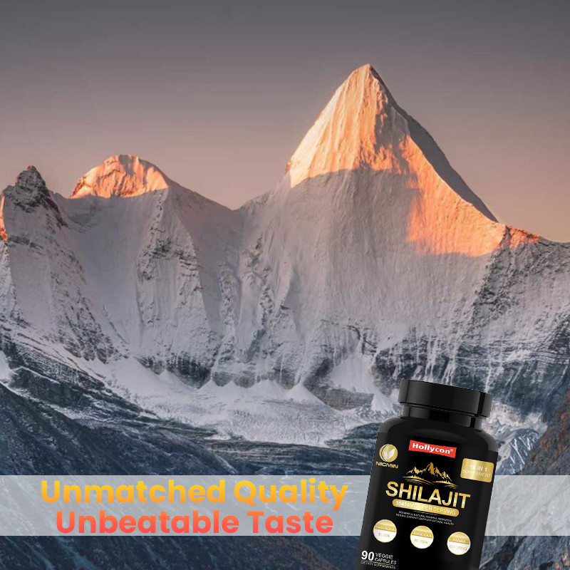 Suplemento de Shilajit orgânico do Himalaia puro para suporte imunológico 25000mg cápsulas de Shilajit