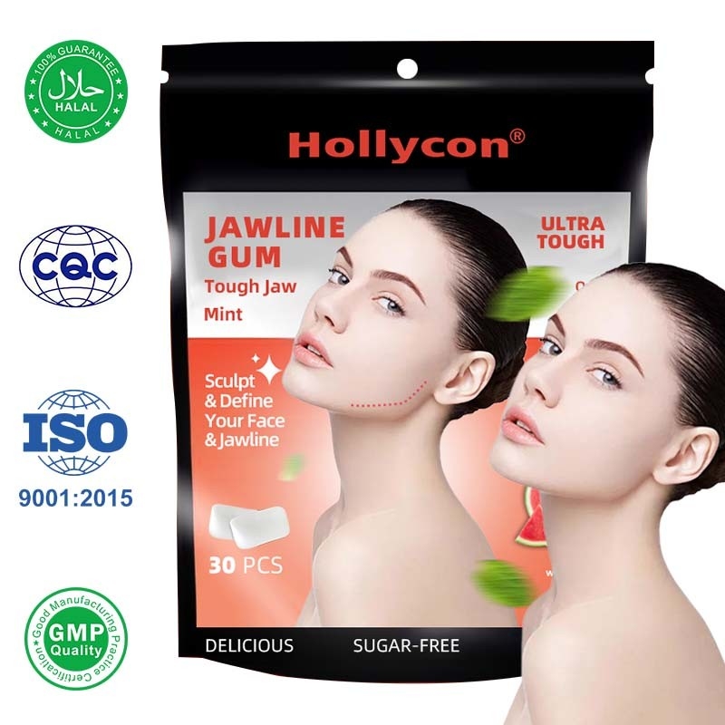 Goma de mastigar de fábrica personalizada sem calorias para a mandíbula Goma de energia sem açúcar para exercícios faciais eficazes