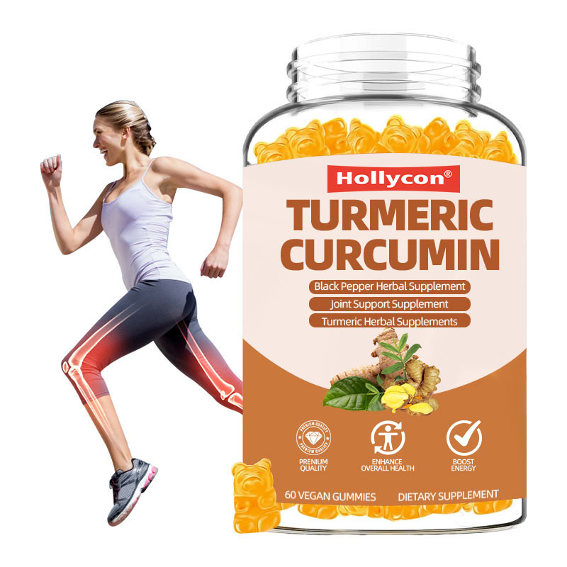Gomas de Cúrcuma Curcumina OEM Com Gengibre Pimenta Preta Apoiam a Saúde Imunológica, da Pele e das Articulações para Mulheres, Homens e Crianças