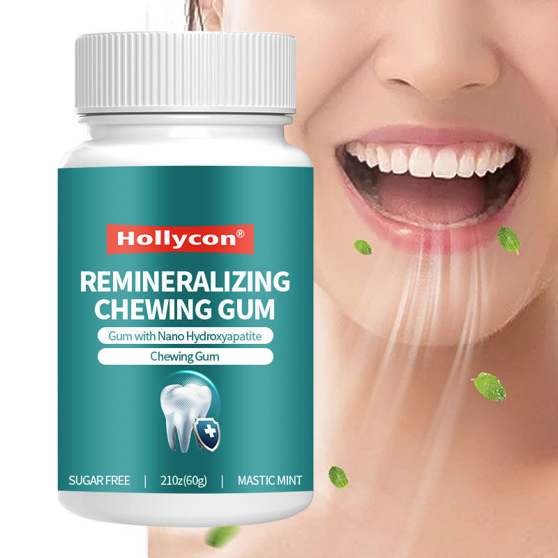 Goma sem açúcar com nano-hidroxiapatita - Respiro fresco e saúde oral Goma de mascar remineralizante de hortelã-pimenta