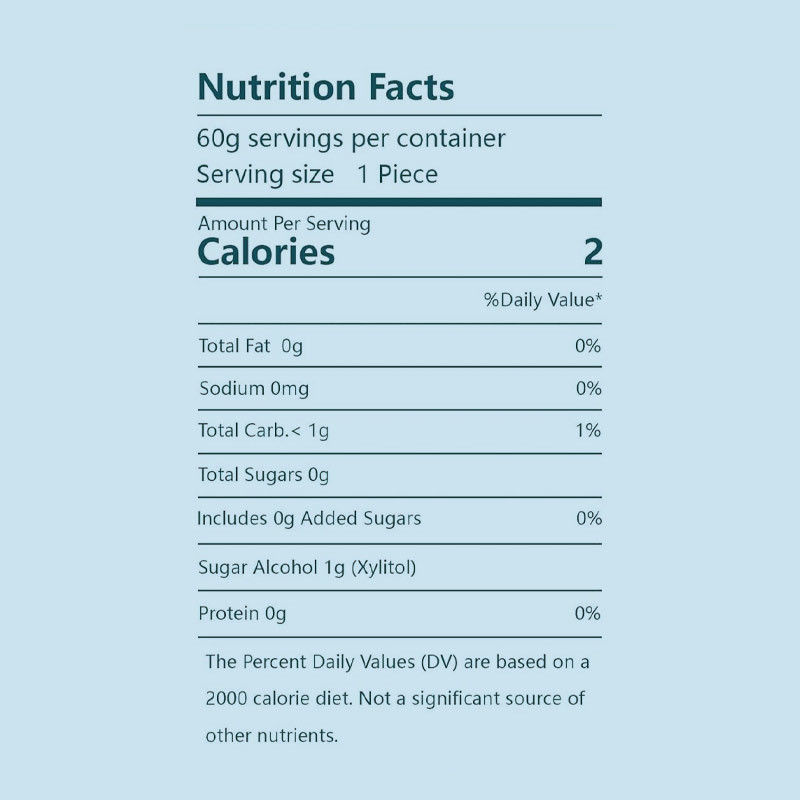 Goma sem açúcar com nano-hidroxiapatita - Respiro fresco e saúde oral Goma de mascar remineralizante de hortelã-pimenta