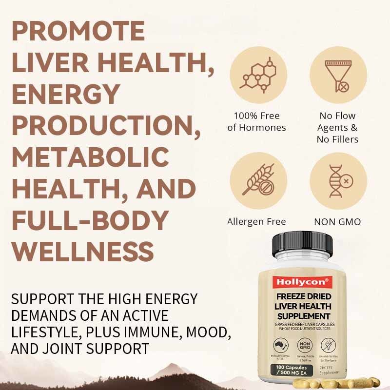 OEM Frio Seco Fígado Suplemento de Saúde Saúde Metabólica Bem-Estar Completo Suporte Inmune de articulações Capsulas de Fígado de Bovina Alimentadas com Erva