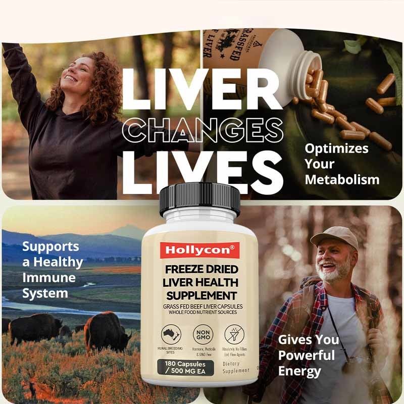 OEM Frio Seco Fígado Suplemento de Saúde Saúde Metabólica Bem-Estar Completo Suporte Inmune de articulações Capsulas de Fígado de Bovina Alimentadas com Erva