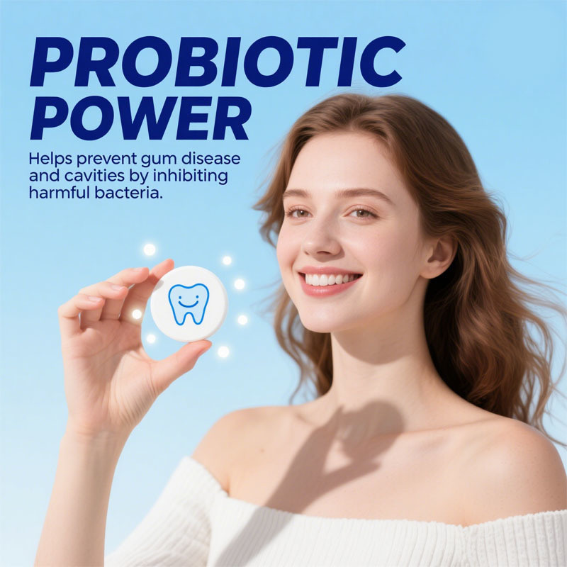 Comprimidos de creme dental fabricado na fábrica, nano hidroxiapatita com probióticos, fluoreto e plástico livre, eco e tamanho amigável de viagens, guias de creme dental para mastigação remineralizantes, fórmula personalizada