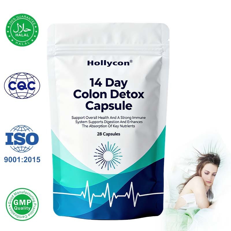 Suplemento de Limpeza de Cólon Detox de 14 Dias com 28 Cápsulas de Alta Potência e 24 Meses de Validade para a Saúde Intestinal