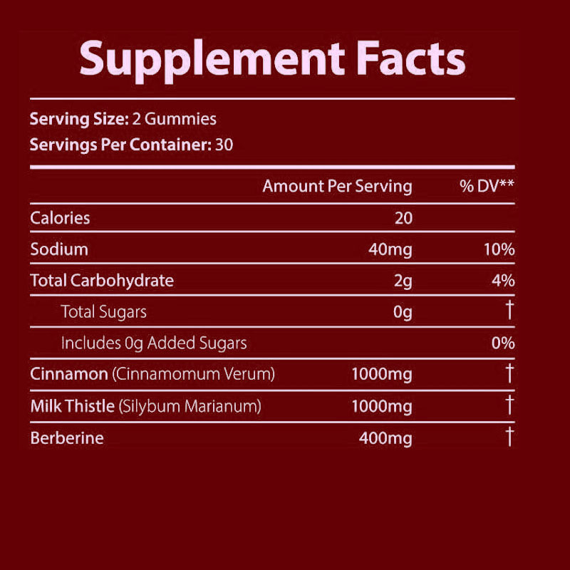 Preço de fábrica gomas de suplemento de berberina OEM (sem açúcar), gomas complexas de berberina com canela de Ceilão, cardo de leite, curcumina de cúrcuma para metabolismo, energia, saúde intestinal, controle de massa corporal em jejum