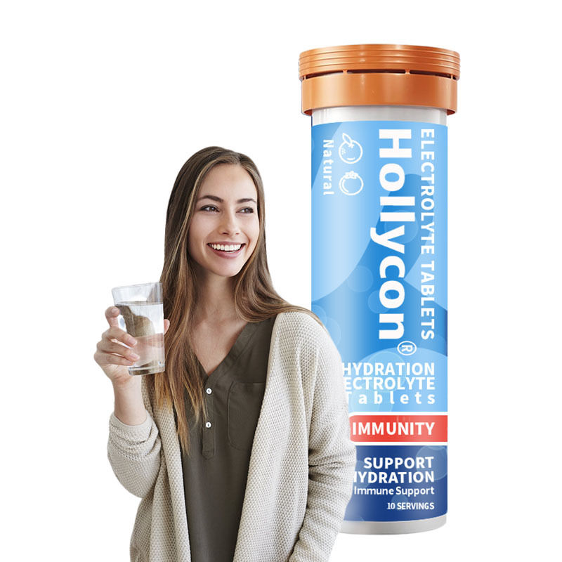 Comprimidos Efervescentes de Hidratação, Imunidade e Eletrólitos OEM com Vitamina C, Comprimidos Efervescentes de Hidratação com Gengibre e Cúrcuma