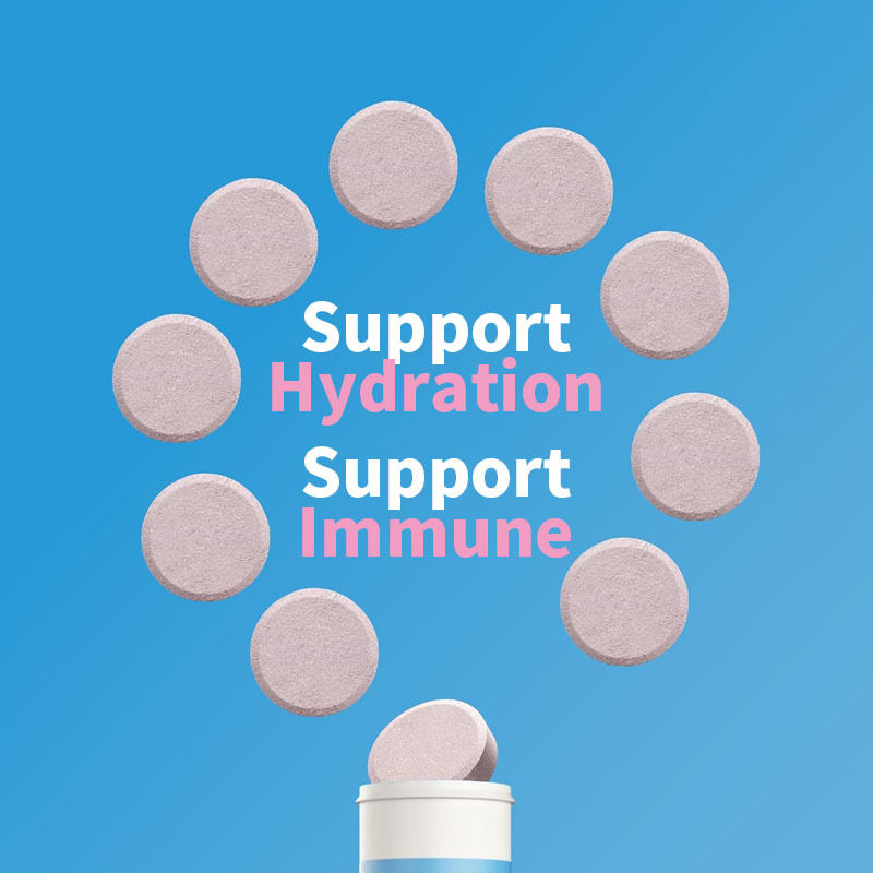 Comprimidos Efervescentes de Hidratação, Imunidade e Eletrólitos OEM com Vitamina C, Comprimidos Efervescentes de Hidratação com Gengibre e Cúrcuma
