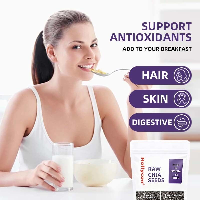 Sementes de Chia OEM / ODM 500g, Embalagem com 1 | Sementes para Consumo | Sementes para Controle de Peso | Ricas em Cálcio, Proteína e Fibras Sem Adição de Açúcar, fórmula personalizada