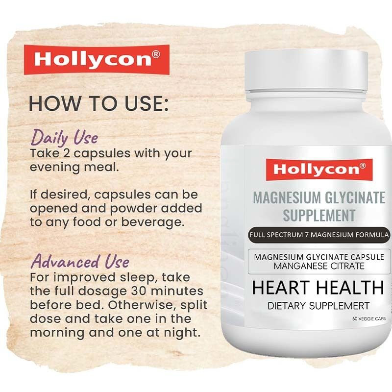 Suplemento de glicinato de magnésio OEM para sono, músculos e saúde do coração. Complexo de magnésio. Citrato de manganês. Cápsula de glicinato de magnésio